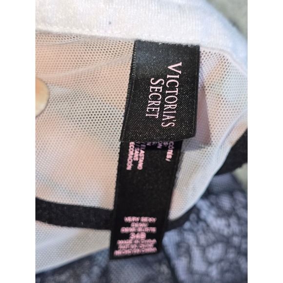 Victoria's‎ Secret Very Sexy Demi Bustier Bra Black Lace 34B Lingerie - Picture 2 of 3